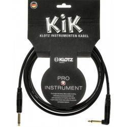 KLOTZ KIK INSTRUMENT CABLE BLACK ANGLED 3 M GOLD