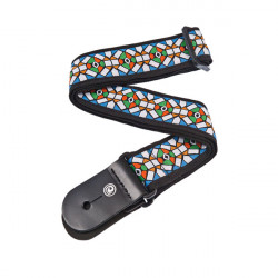 PLANET WAVES PW50E02 Woven Guitar Strap, Stained Glass