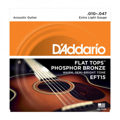 D`ADDARIO EFT15 FLAT TOPS EXTRA LIGHT 10-47