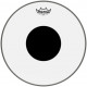 REMO Batter, CONTROLLED SOUND, Clear, 8" Diameter, BLACK DOT On Top