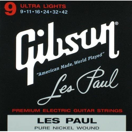 GIBSON SEG-LES LES PAUL PREMIUM ELECTRIC GUITAR STRINGS 9-42 ULTRA-LIGHT